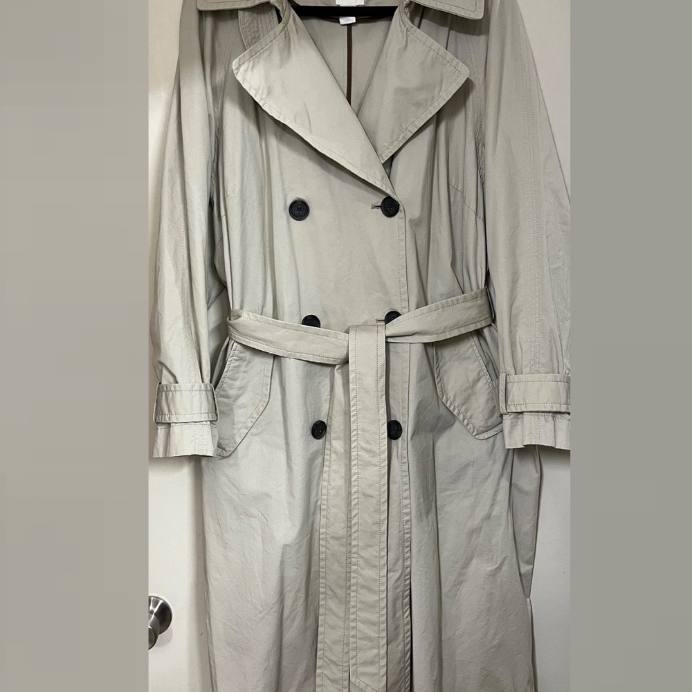 Double Breasted Cotton Trench Coat, size XL